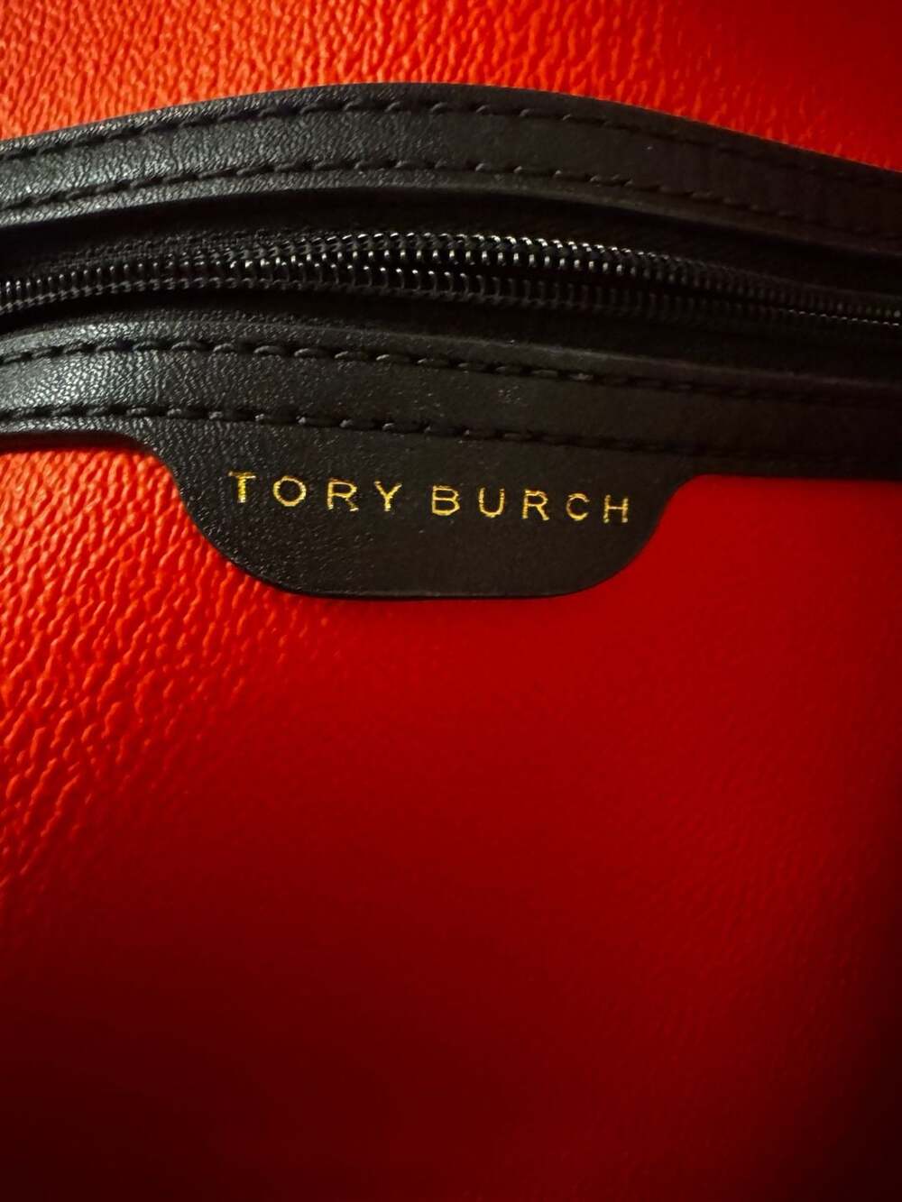 Tory Burch Black and White Striped Tote Bag - Picture 3 of 4